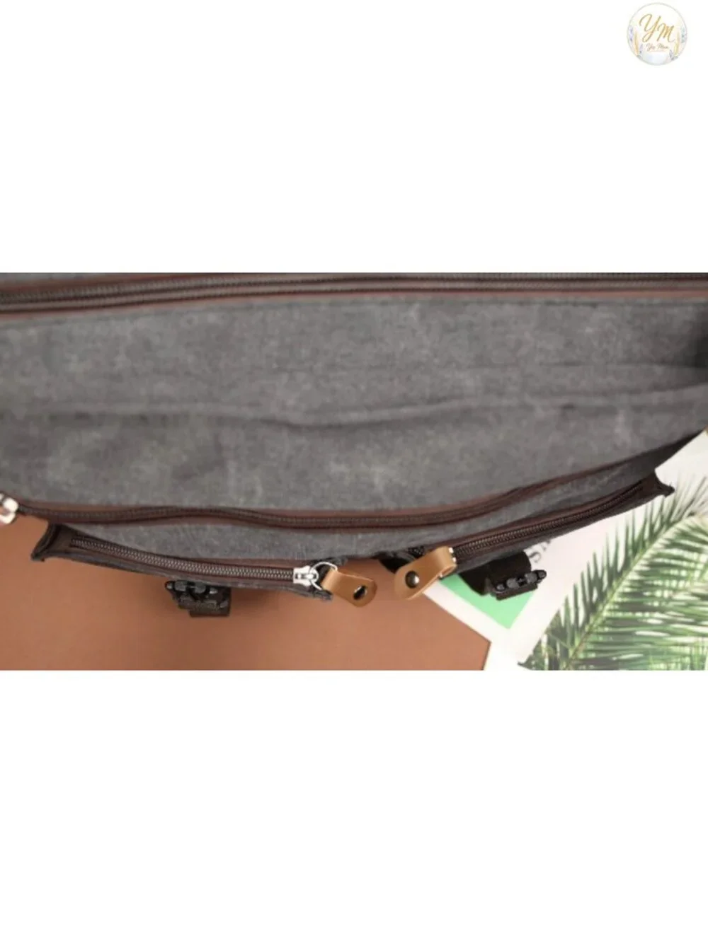 Vintage Water Resistant Canvas Laptop Messenger Bag for Men 15.6